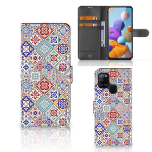 Samsung Galaxy A21s Bookcase Tiles Color