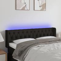 Hoofdbord LED 147x16x78/88 cm stof zwart