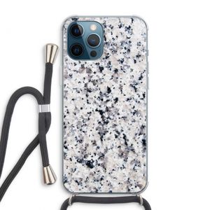 Gespikkelde marmer: iPhone 12 Pro Max Transparant Hoesje met koord