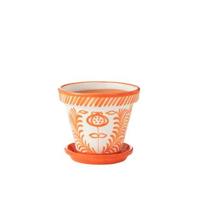 J-Line Flowerpot+Plate Granada Handmade+Painted Ceramic Naranja Lar