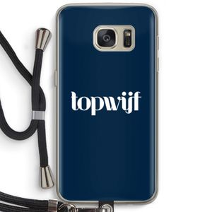 Topwijf Navy: Samsung Galaxy S7 Transparant Hoesje met koord