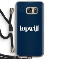 Topwijf Navy: Samsung Galaxy S7 Transparant Hoesje met koord