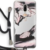 Roze stroom: OnePlus 6 Transparant Hoesje met koord