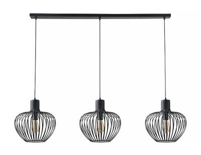 Freelight Hanglamp Arraffone 3 lichts L 140 cm Ø 30 cm zwart