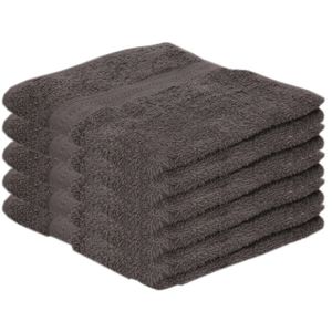 5x Voordelige handdoeken grijs 50 x 100 cm 420 grams