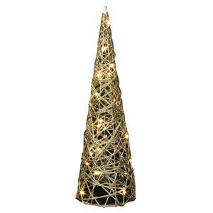 Countryfield LED kegel kerstboom lamp - goud - 40 leds - H80 cm - met timer