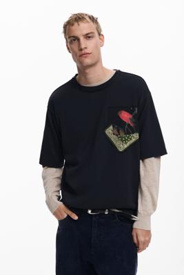 T-shirt met korte mouwen en bandana - BLACK - XL