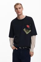 T-shirt met korte mouwen en bandana - BLACK - XL