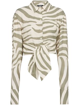 Balmain chemise imprimée à taille nouée - Tons neutres