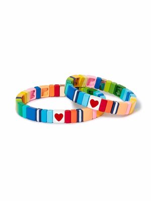 Roxanne Assoulin lot de bracelets Mommy and Me à motif cœurs - Multicolore