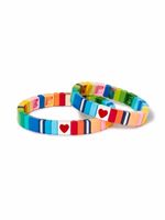 Roxanne Assoulin lot de bracelets Mommy and Me à motif cœurs - Multicolore