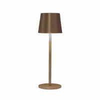 OPLAADBARE TAFELLAMP WARM WIT DIMBAAR-1200MAH- INCLUSIEF USB KABEL 27.5X9CM BRONS
