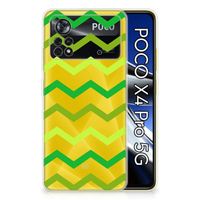 Xiaomi Poco X4 Pro 5G TPU bumper Zigzag Groen - thumbnail