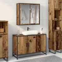Badkamermeubelset 2 pcs Oud hout 90 x 33 x 60 cm Bewerkt hout Badkamermeubelset 2 pcs Oud hout 90 x 33 x 60 cm Bewerkt hout