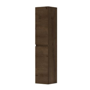 INK Fineer Badkamerkast - 35x37x169cm - 2 deuren - links en rechtsdraaiend - greeploos - MDF Fineer Chocolate 1221652