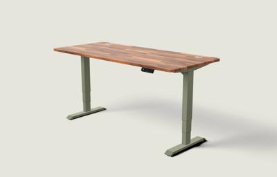 Desktronic HomePro bureau - Olijfgroen / Massief Walnoot / 180x80 cm