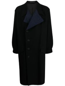 Yohji Yamamoto trench feutré à revers crantés - Noir