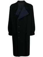 Yohji Yamamoto trench feutré à revers crantés - Noir