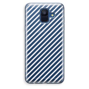 Strepen zwart-wit: Samsung Galaxy A6 (2018) Transparant Hoesje