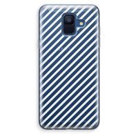 Strepen zwart-wit: Samsung Galaxy A6 (2018) Transparant Hoesje