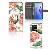 Telefoonhoesje | Met pasjeshouder | voor OPPO Reno8 Pro Pink Peacock
