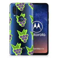 Motorola One Vision | Siliconen Case | Druiven