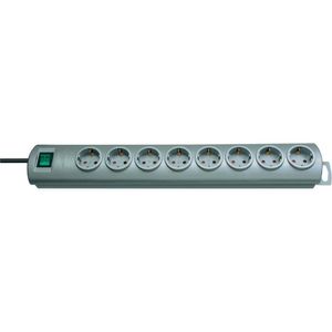 Brennenstuhl Stekkerdoos met schakelaar 8-voudig Geaarde stekker Zilver | 1153390128 - 1153390128
