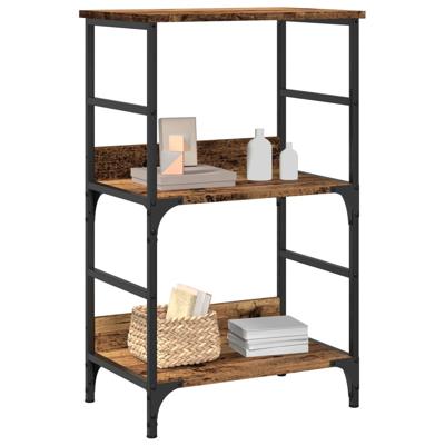 Boekenkast 50x33x82 cm bewerkt hout oud houtkleurig