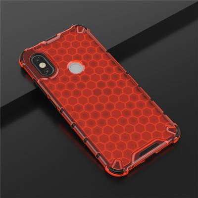 Voor Galaxy A10s shock proof honingraat PC + TPU case (rood)