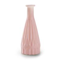 Bloemenvaas Patty - mat roze - glas - D8,5 x H21 cm - fles vaas
