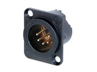 Neutrik NC5MD-LX-B XLR-connector Flensstekker, contacten recht Aantal polen: 5 Zwart 1 stuk(s)