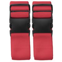 Kofferriem verstevigende sluit riem - 2x stuks - 180 x 5 cm - rood - Clipsluiting - Reizen - Polyest