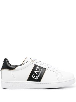 Ea7 Emporio Armani baskets en cuir à logo imprimé - Blanc