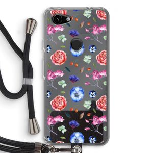Bloemetjes: Pixel 3a Transparant Hoesje met koord