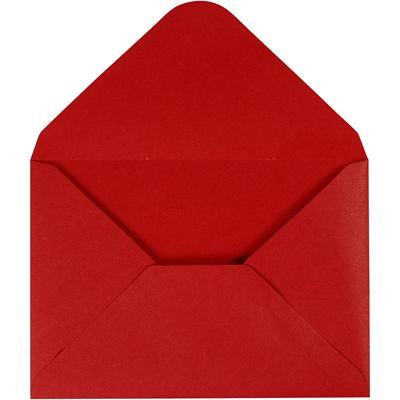 Creativ Company Enveloppen, afmeting envelop 11,5x16 cm, 110 gr, rood, 10 stuk/ 1 doos