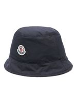 Moncler logo-patch bucket hat - Bleu - thumbnail