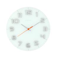 NeXtime ne-8817wi wandklok dia. 30 x 3.5 cm, glass, white, &apos;classy round&apos; - thumbnail