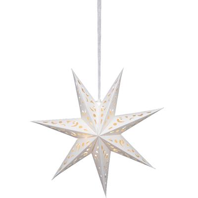 Verlichte kerstster - wit - D58 m - papier - LED - warm wit - steady light - timer - binnen