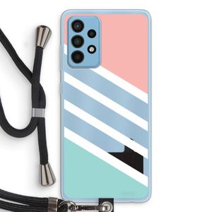 Strepen pastel: Samsung Galaxy A52 Transparant Hoesje met koord