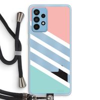 Strepen pastel: Samsung Galaxy A52 Transparant Hoesje met koord