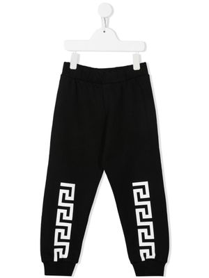 Versace Kids pantalon de jogging à imprimé Greca - Noir