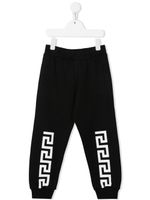 Versace Kids pantalon de jogging à imprimé Greca - Noir