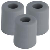 Benson Deurbuffers / deurstoppers rubbers - 3x - grijs - 35 x 30 mm - met schroefbevestiging