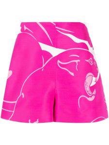 Valentino Garavani short Faille Panther en soie - Rose