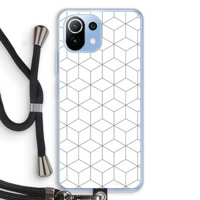 Zwart-witte kubussen: Xiaomi Mi 11 Lite Transparant Hoesje met koord