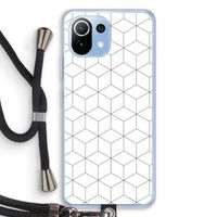 Zwart-witte kubussen: Xiaomi Mi 11 Lite Transparant Hoesje met koord