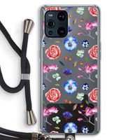 Bloemetjes: Oppo Find X3 Pro Transparant Hoesje met koord