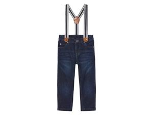 lupilu Jongens Jeans Slim Fit met Bretels (122, Donkerblauw)