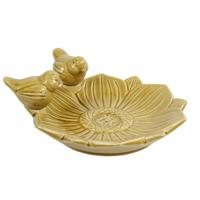 Vogelbad Fleuri geel 27x26x10cm
