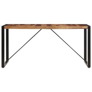 The Living Store - Industriële houten eettafel - 140 x 70 x 75 cm - Bruin/Zwart